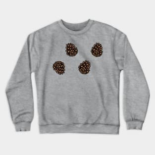 Simple cartoon pinecone pattern digital illustration, autumn nature trees woody Crewneck Sweatshirt